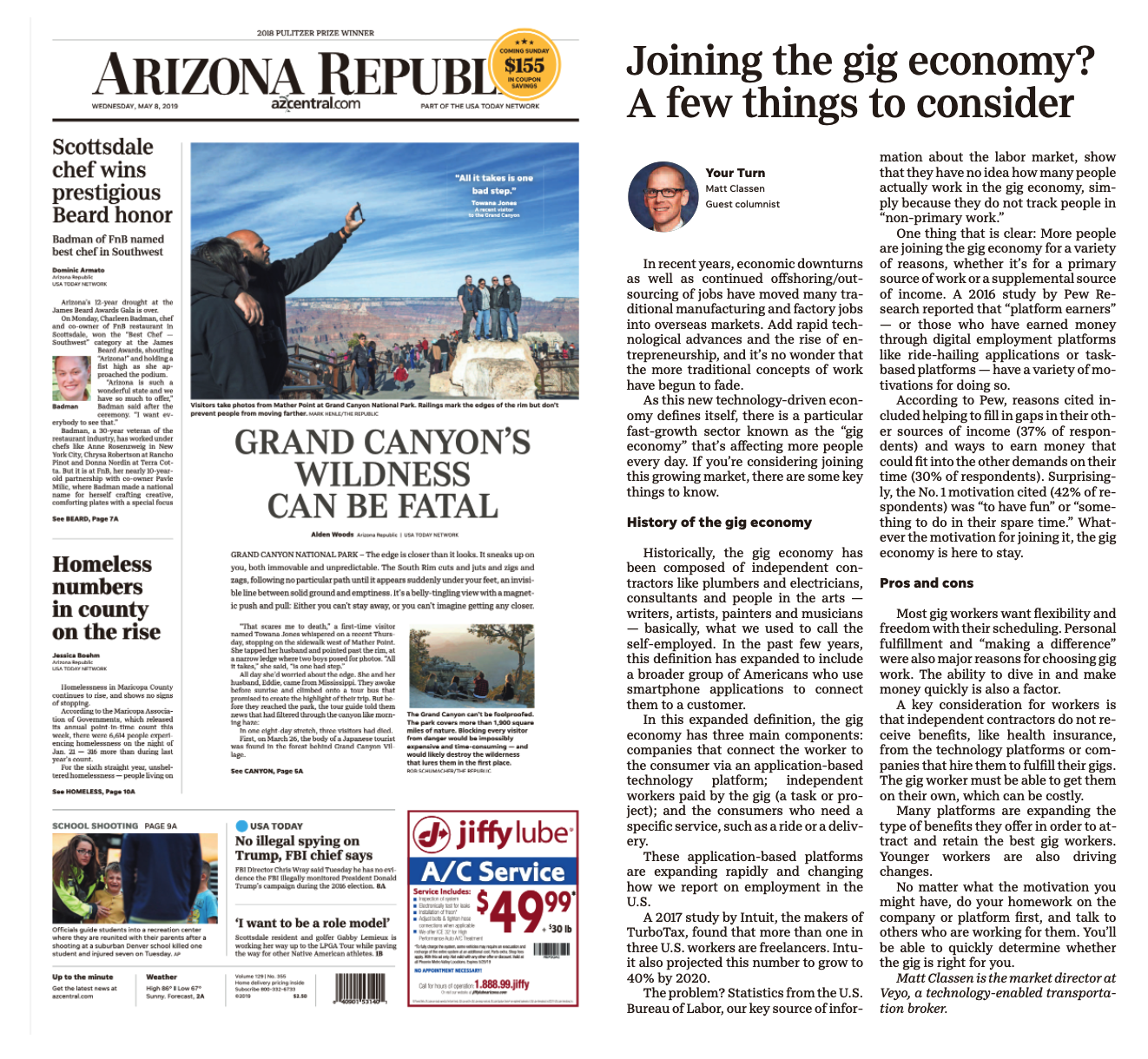 Veyo highlighted in the Arizona Republic