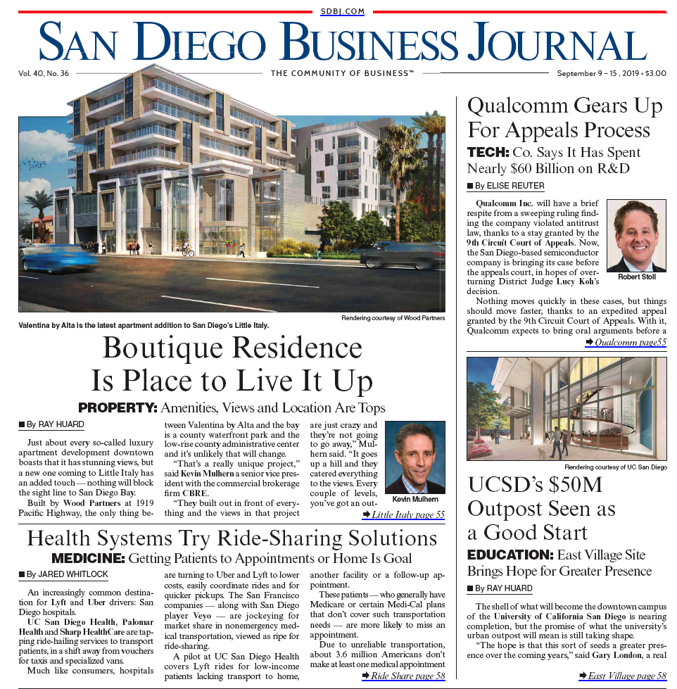 Veyo in San Diego Business Journal Health Systems